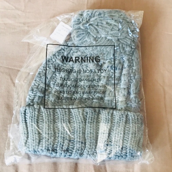 C.C. Gray Slip-Stitch Pom Beanie Hat - Picture 3 of 7